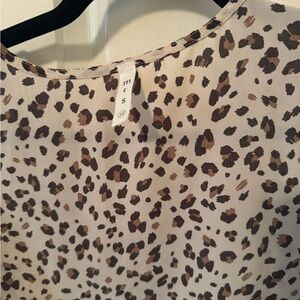 mts Cream Leopard Print Blouse with Brown and Black Spots